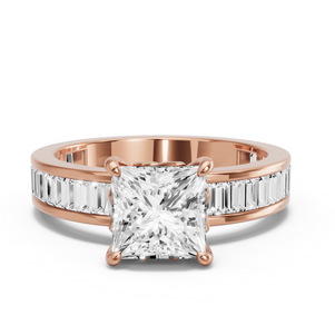 Image for Princess Lotus Basket Ring with Baguette Channel band