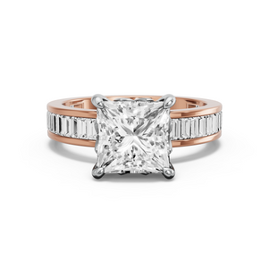 Image for Princess Lotus Basket Ring with Baguette Channel band