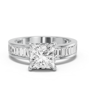 Image for Princess Lotus Basket Ring with Baguette Channel band