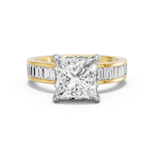 Image for Princess Lotus Basket Ring with Baguette Channel band