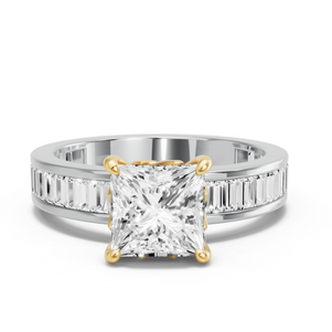 Image for Princess Lotus Basket Ring with Baguette Channel band