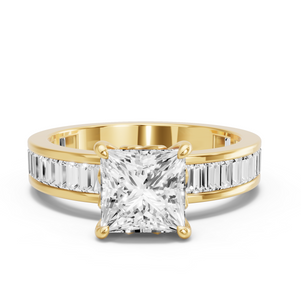 Image for Princess Lotus Basket Ring with Baguette Channel band