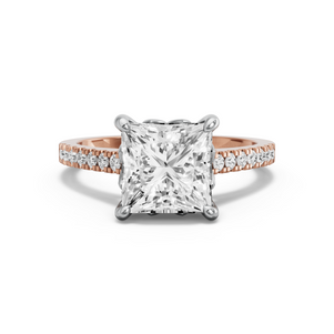 Image for Princess Lotus Basket Ring with Cathedral Pave band