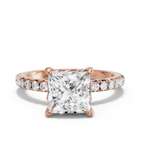 Image for Princess Lotus Basket Ring with French Pave band