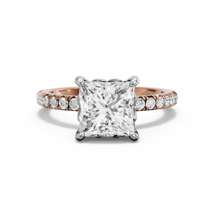 Image for Princess Lotus Basket Ring with French Pave band