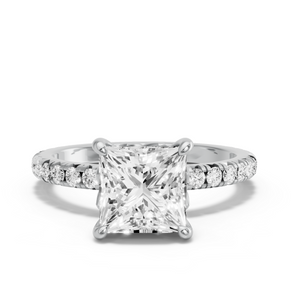 Image for Princess Lotus Basket Ring with French Pave band