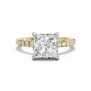 Image for Princess Lotus Basket Ring with French Pave band