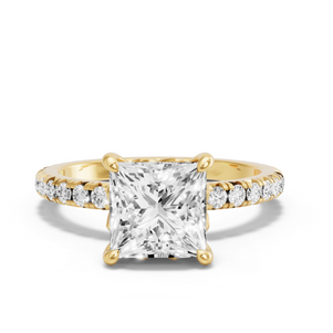 Image for Princess Lotus Basket Ring with French Pave band