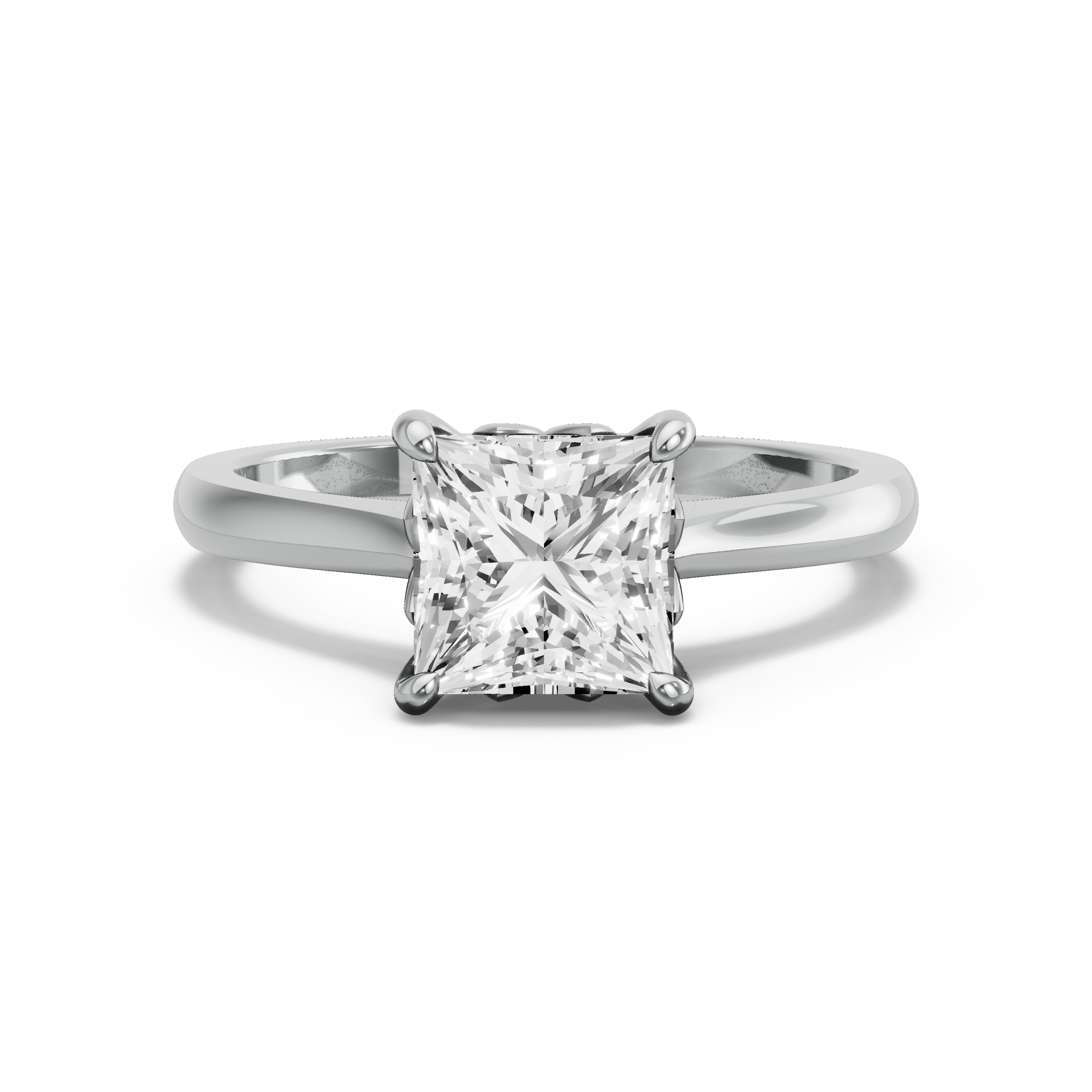 Image for Princess Lotus Basket Ring with French Pave band in 950 Platinum