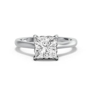 Image for Princess Lotus Basket Ring with French Pave band in 950 Platinum