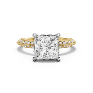 Image for Princess Lotus Basket Ring with Knife Edge Pave band
