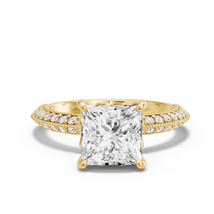 Image for Princess Lotus Basket Ring with Knife Edge Pave band