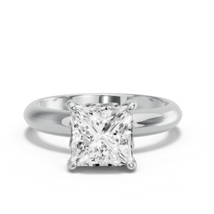 Image for Princess Lotus Basket Ring with Knife Edge Solitaire band
