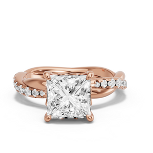 Image for Princess Lotus Basket Ring with Rope Pave band