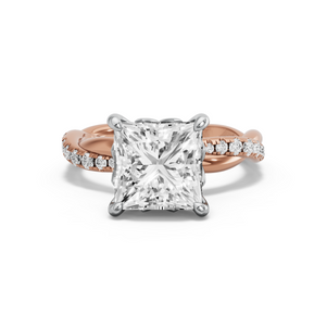 Image for Princess Lotus Basket Ring with Rope Pave band