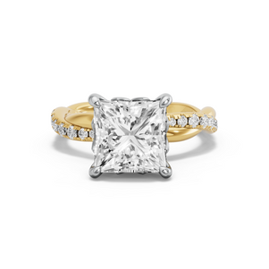 Image for Princess Lotus Basket Ring with Rope Pave band