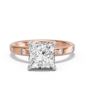 Image for Princess Lotus Basket Ring with Sleek Accent band