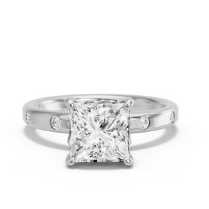 Image for Princess Lotus Basket Ring with Sleek Accent band