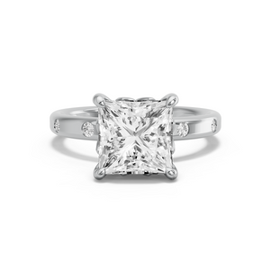 Image for Princess Lotus Basket Ring with Rope Pave band in 950 Platinum