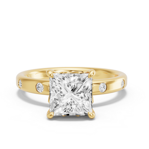 Image for Princess Lotus Basket Ring with Sleek Accent band