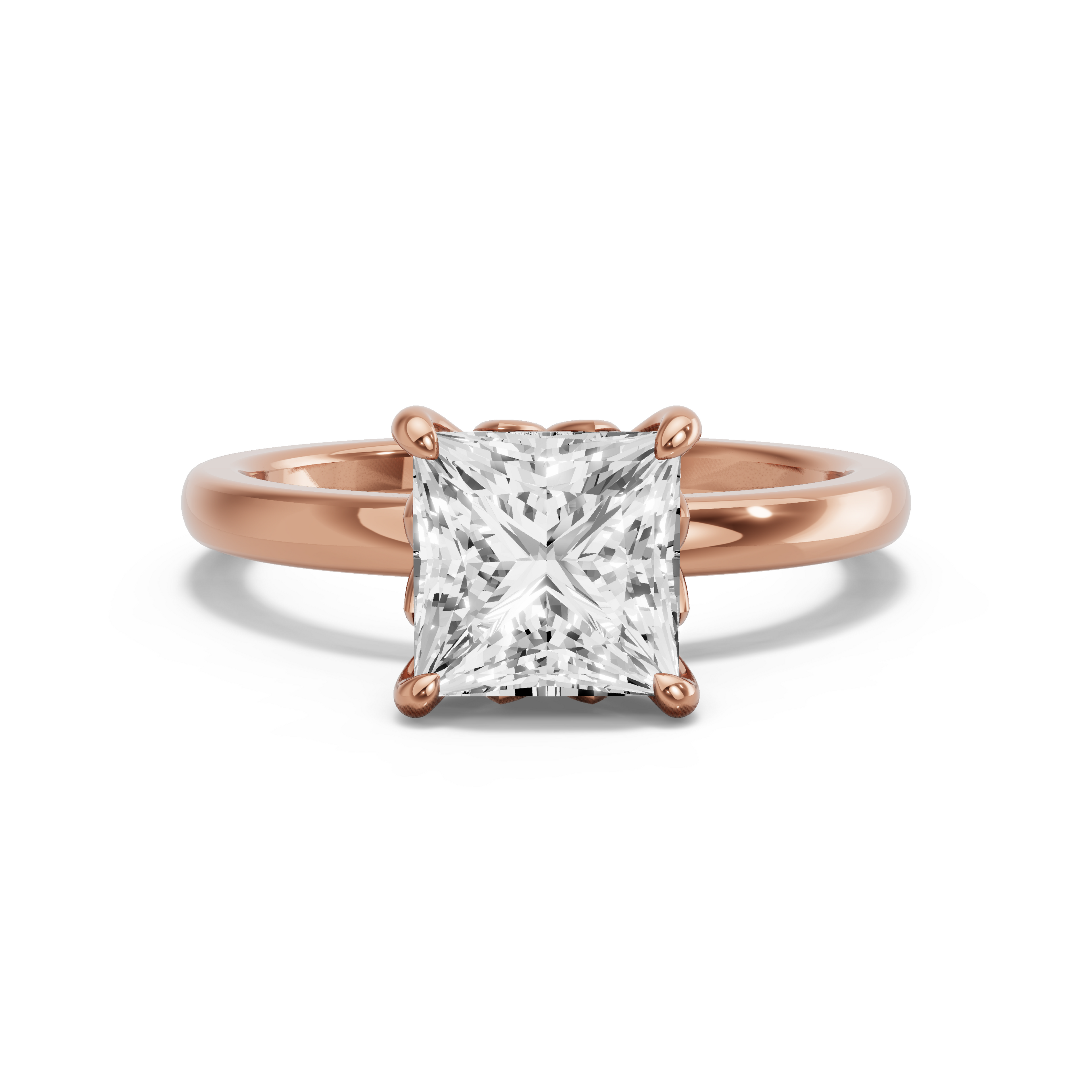 Image for Princess Lotus Basket Ring with Solitaire band in 18K Yellow Gold