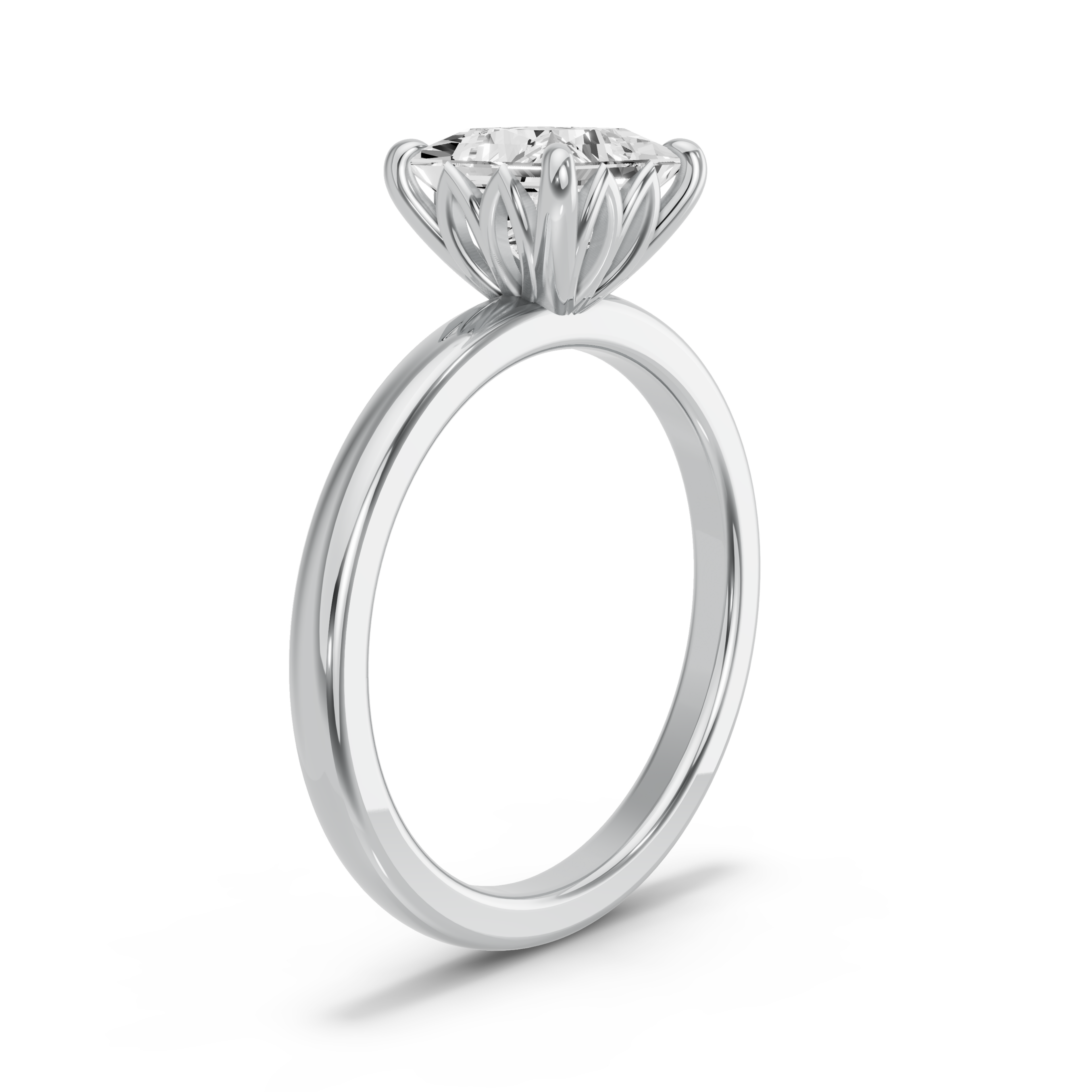 Image for Princess Lotus Basket Ring with Solitaire band in 18K Two Tone Rose Gold