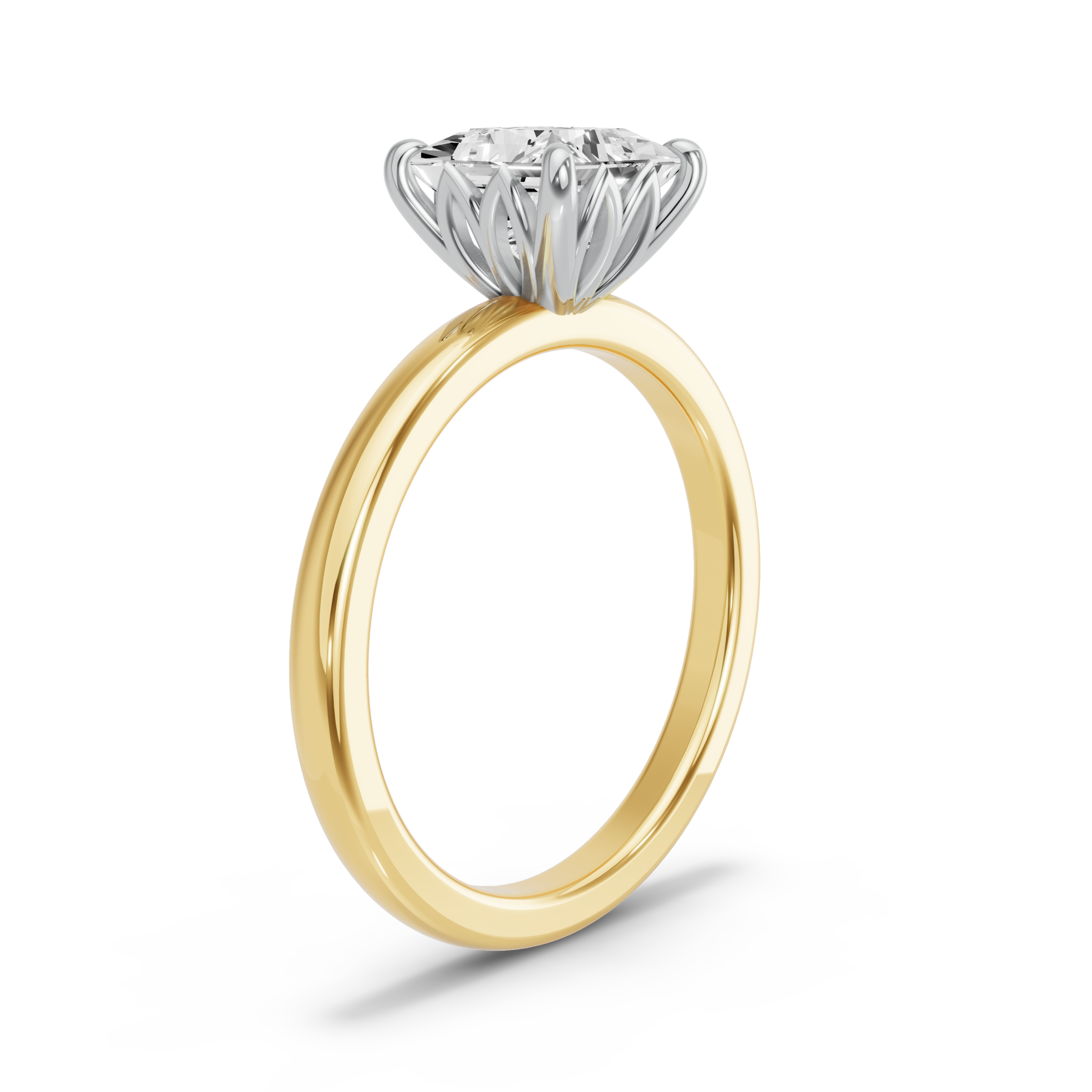 Image for Princess Lotus Basket Ring with Solitaire band in 18K Rose Gold