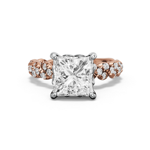 Image for Princess Lotus Basket Ring with Twist Pave band