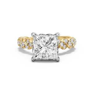 Image for Princess Lotus Basket Ring with Twist Pave band