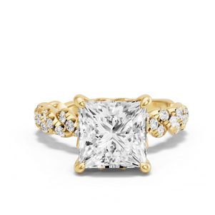 Image for Princess Lotus Basket Ring with Twist Pave band