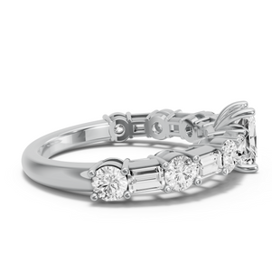 Image for Radiant Lotus Basket Ring with Alternating Baguette band