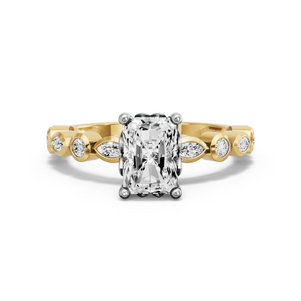 Image for Radiant Lotus Basket Ring with Alternating Marquise band
