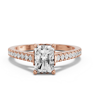 Image for Radiant Lotus Basket Ring with Cathedral Pave band