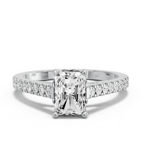 Image for Radiant Lotus Basket Ring with Cathedral Pave band