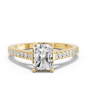 Image for Radiant Lotus Basket Ring with Cathedral Pave band
