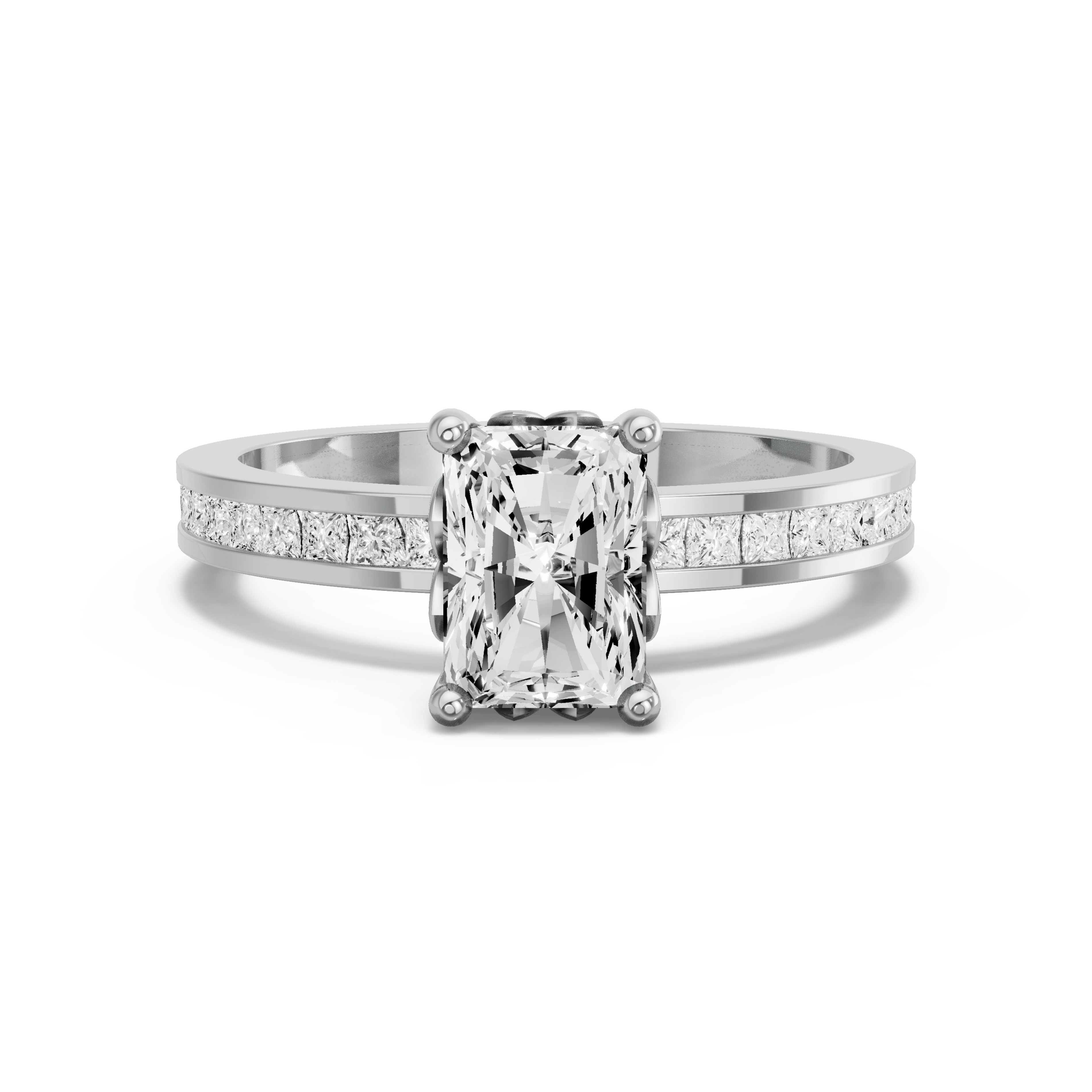 Image for Radiant Lotus Basket Ring with Channel band in 10K Two Tone Rose Gold