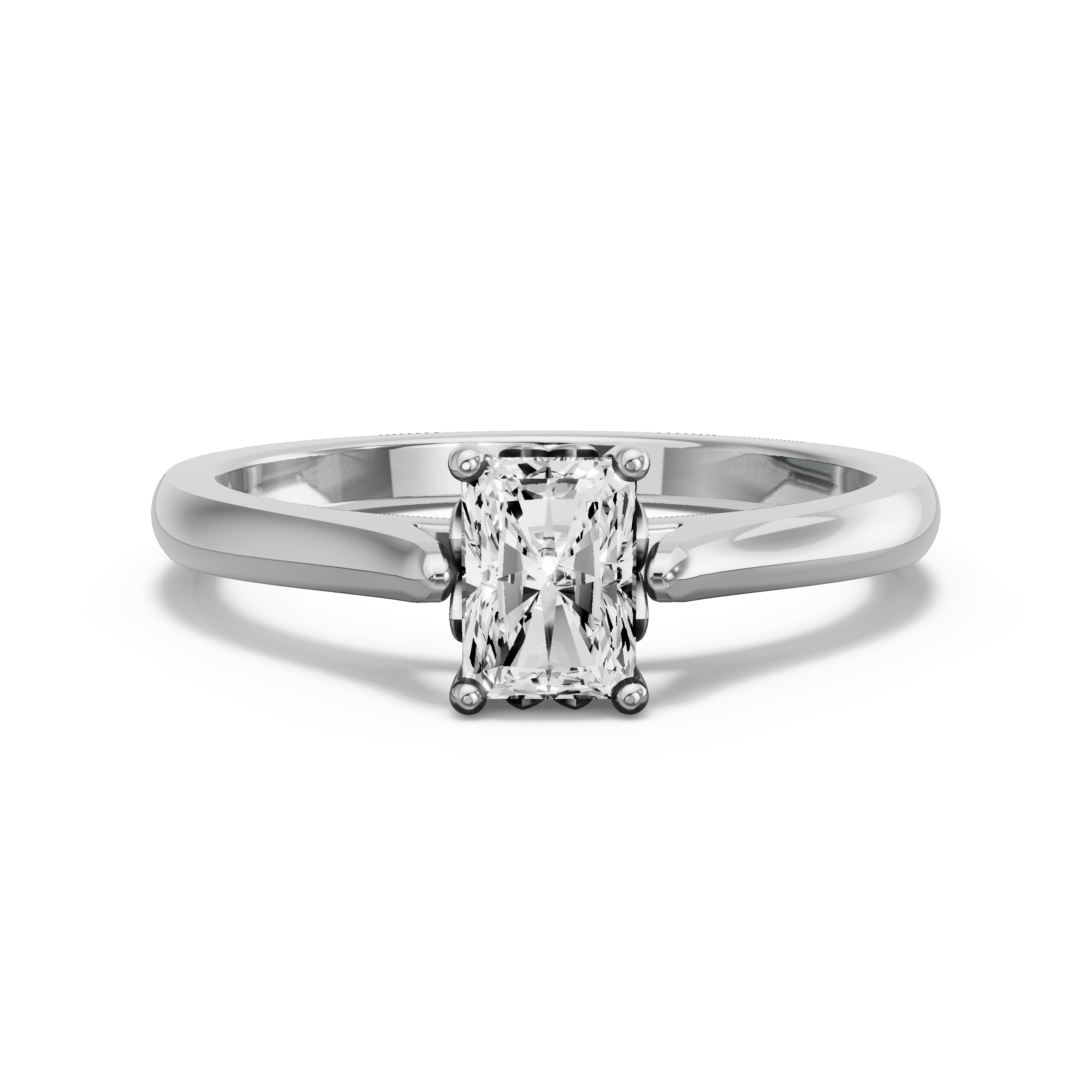 Image for Radiant Lotus Basket Ring with French Pave band in 950 Platinum