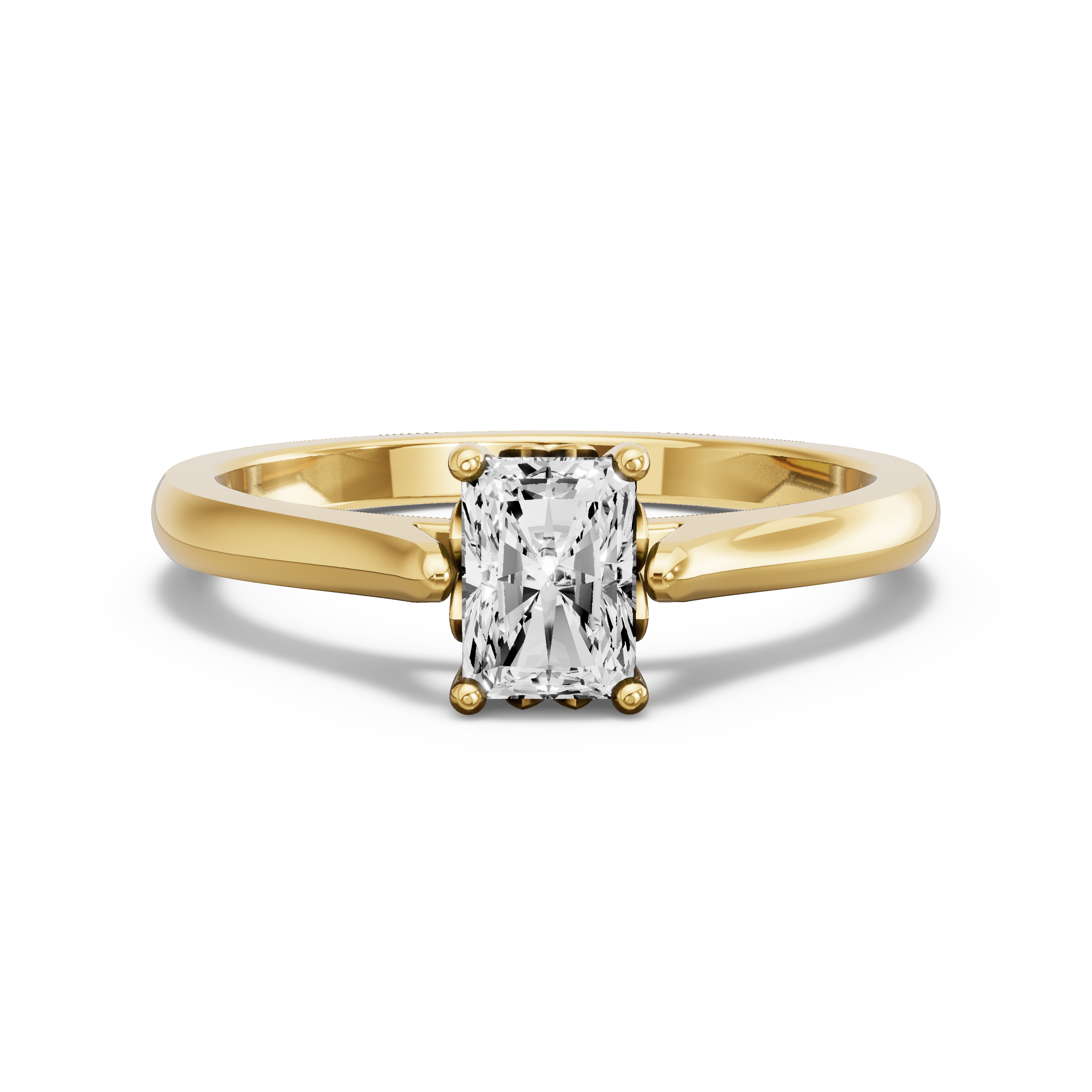Image for Radiant Lotus Basket Ring with Knife Edge Cathedral band in 10K White Gold