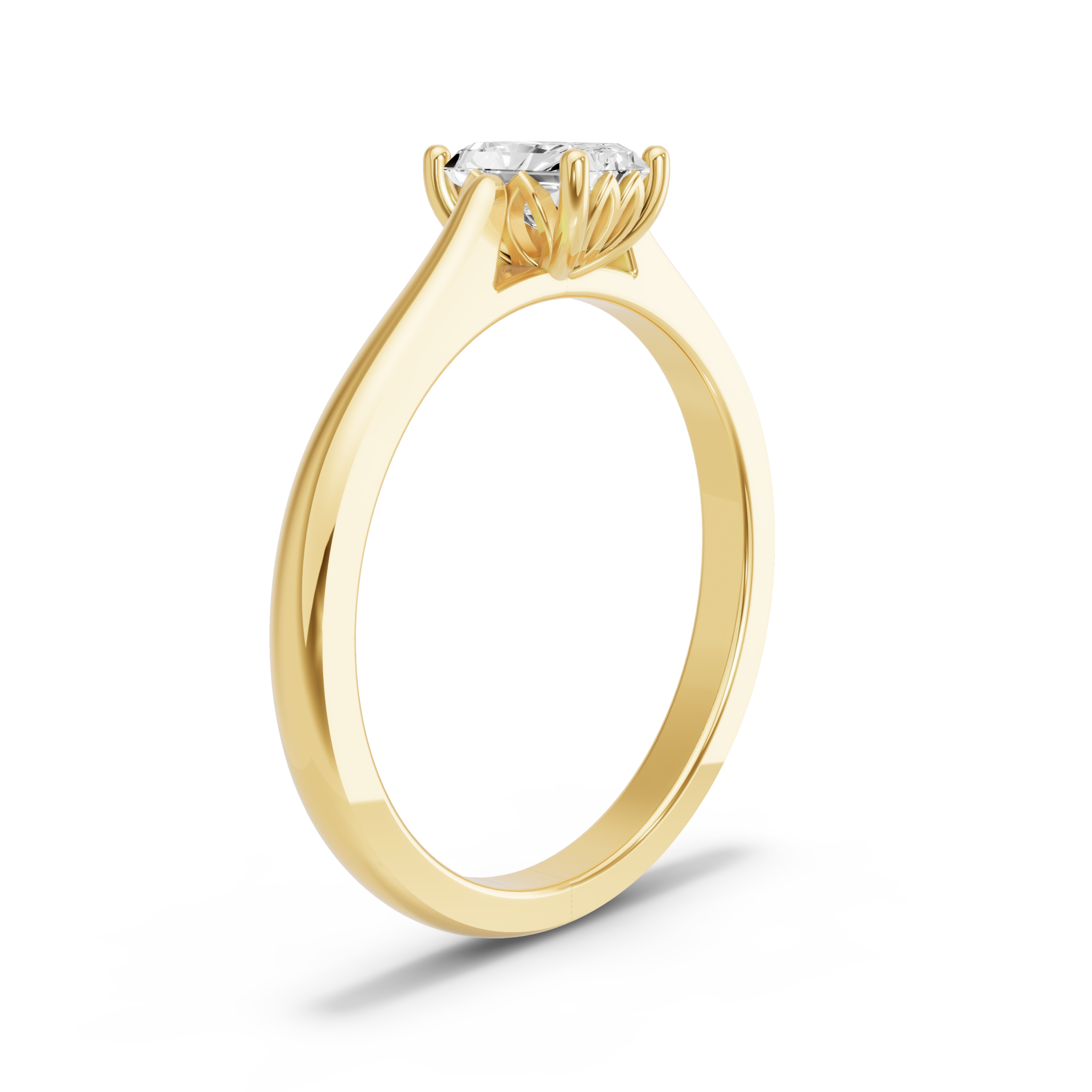 Image for Radiant Lotus Basket Ring with Knife Edge Cathedral band in 10K White Gold