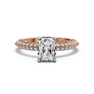 Image for Radiant Lotus Basket Ring with Knife Edge Pave band