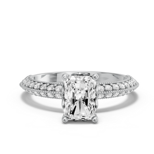 Image for Radiant Lotus Basket Ring with Knife Edge Pave band