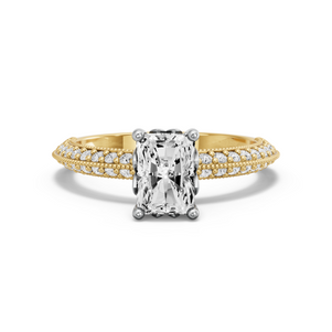Image for Radiant Lotus Basket Ring with Knife Edge Pave band