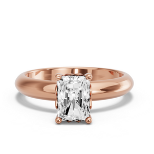 Image for Radiant Lotus Basket Ring with Knife Edge Solitaire band