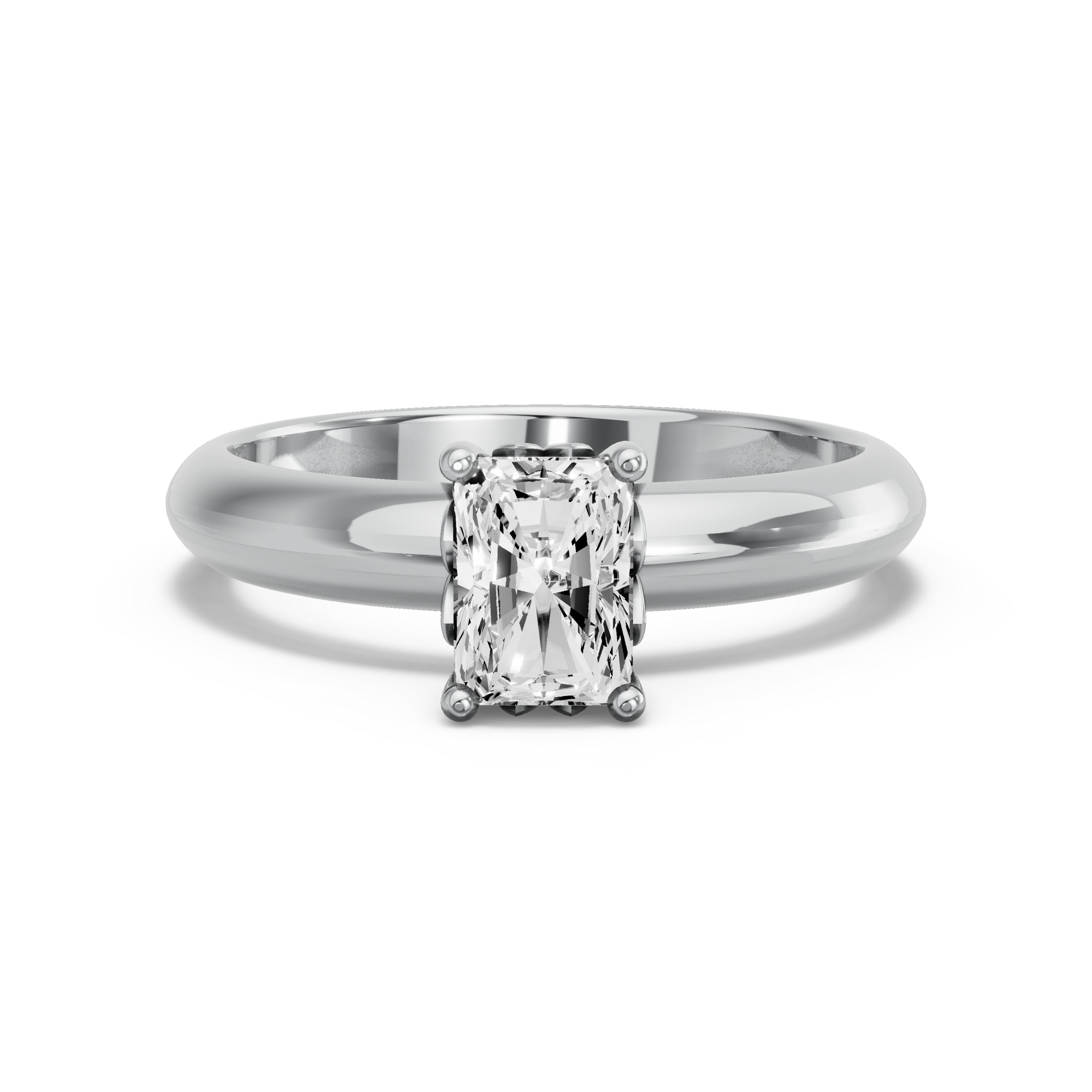 Image for Radiant Lotus Basket Ring with Knife Edge Pave band in 950 Platinum