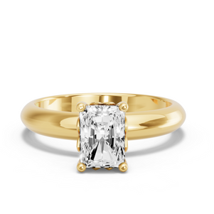 Image for Radiant Lotus Basket Ring with Knife Edge Solitaire band