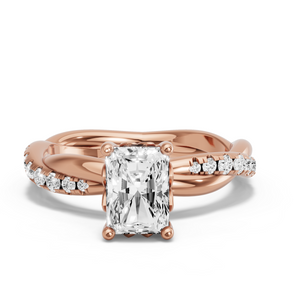 Image for Radiant Lotus Basket Ring with Rope Pave band