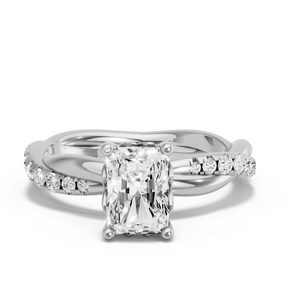 Image for Radiant Lotus Basket Ring with Rope Pave band