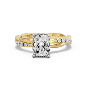 Image for Radiant Lotus Basket Ring with Rope Pave band