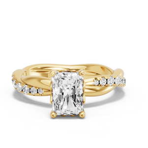 Image for Radiant Lotus Basket Ring with Rope Pave band