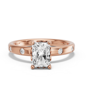Image for Radiant Lotus Basket Ring with Sleek Accent band